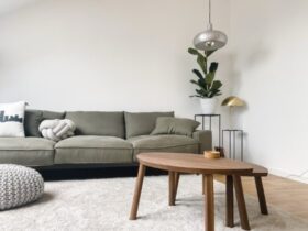 Salón con sofa comodo